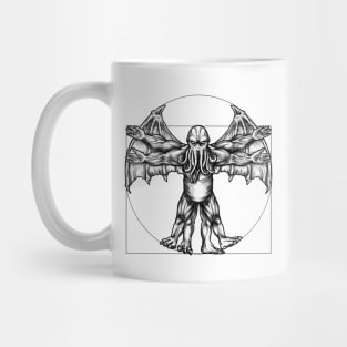 Venerate the Elder Gods with the Cthulhu Vitruvian Man Design Mug